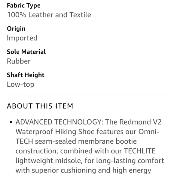 Men’s Redmond V2 Waterproof Hiking Boot - Picture 7 of 8
